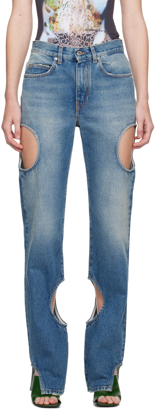 【送料&関税込】Off-White meteor Blue Denim Jeans Off-White Meteor Jeans | Blue | FARFETCH