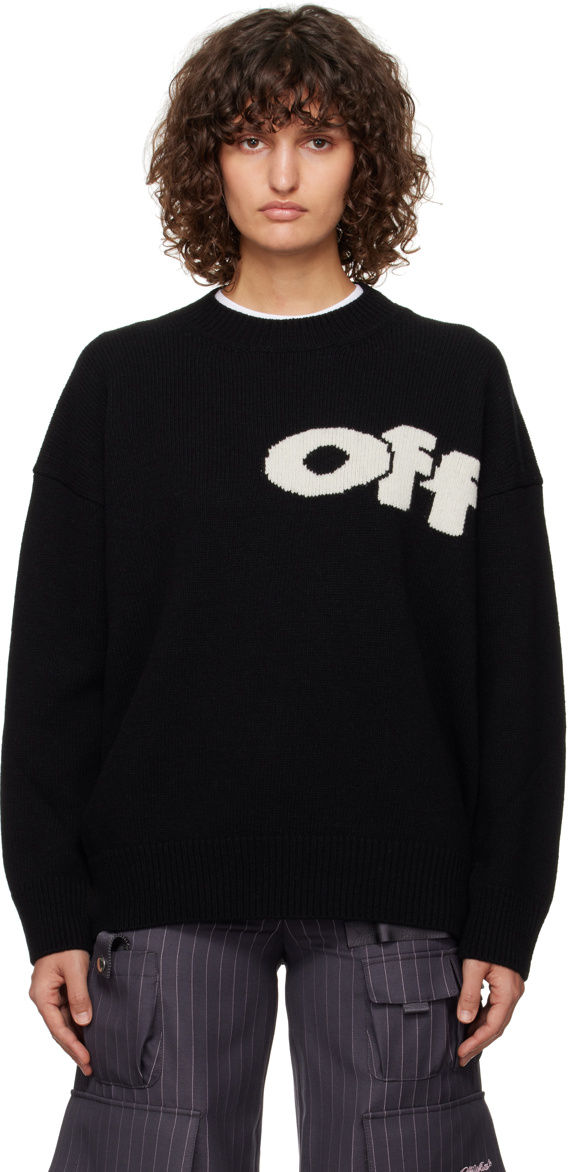 Black Wo Intarsio Shared Logo Sweater