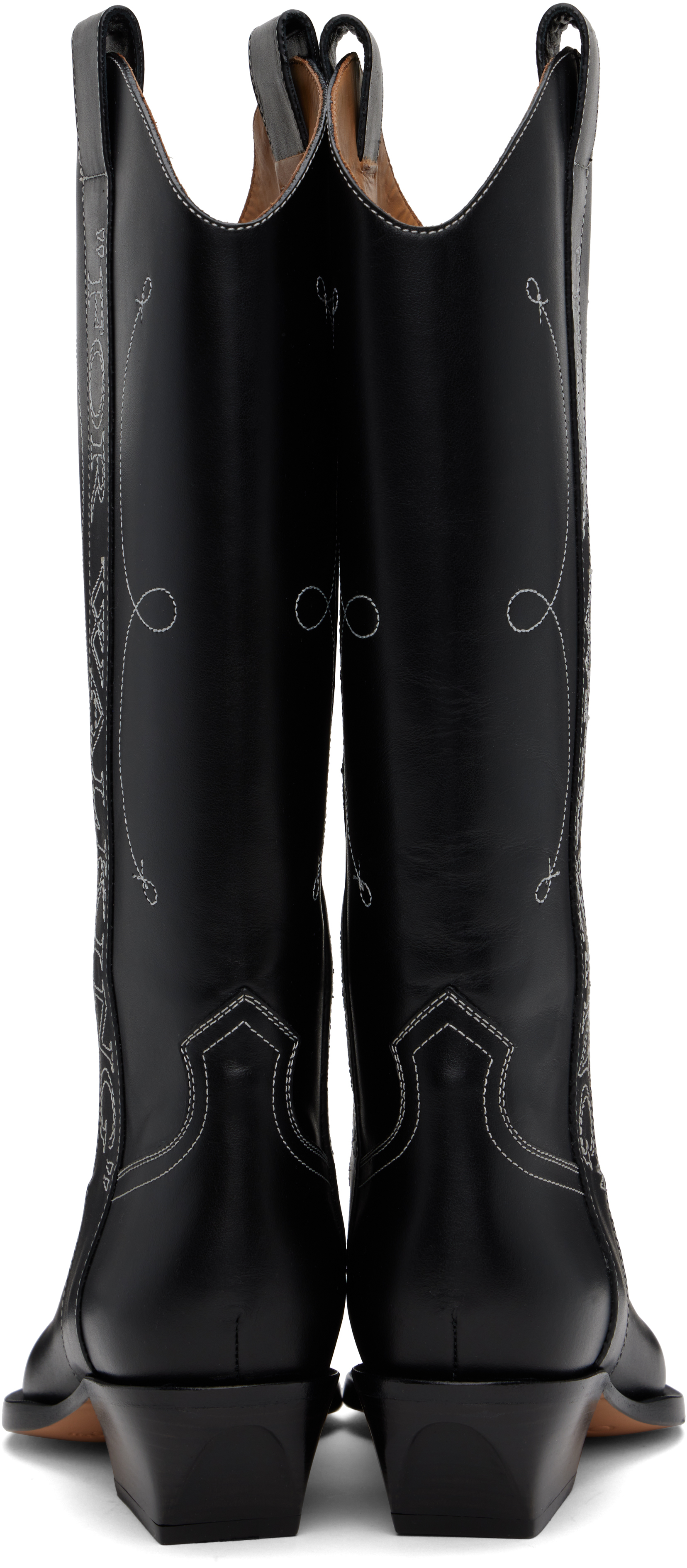 Off-white Black Frame Texan Tall Boots In Black White