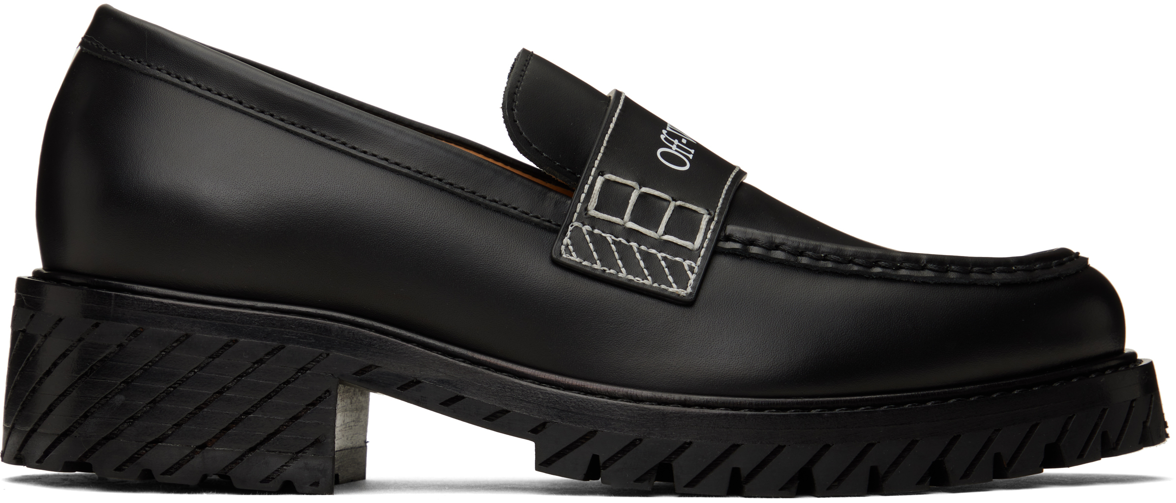 OFF-WHITE BLACK COMBAT LOAFERS 