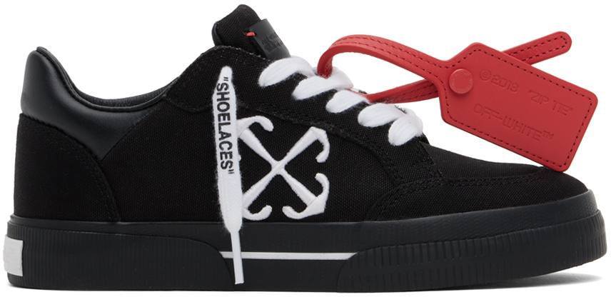 Shop Off-white Black New Low Vulcanized Canvas Sneakers In Black White