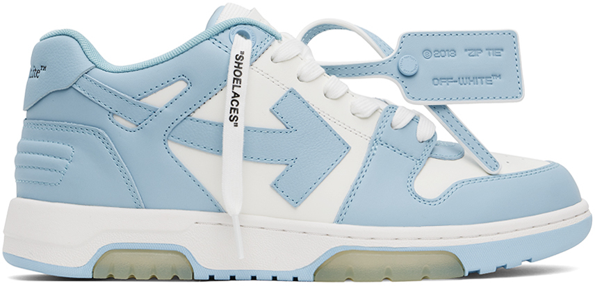 Shop Off-white White & Blue Out Of Office Sneakers In White Light Blue