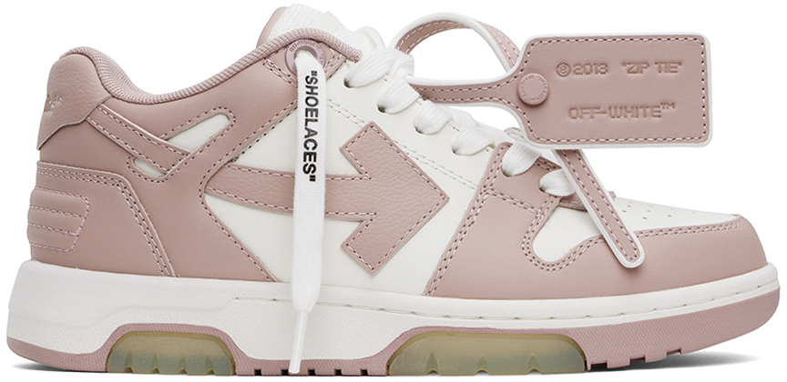 Shop Off-white White & Pink Out Of Office Sneakers In White Pink