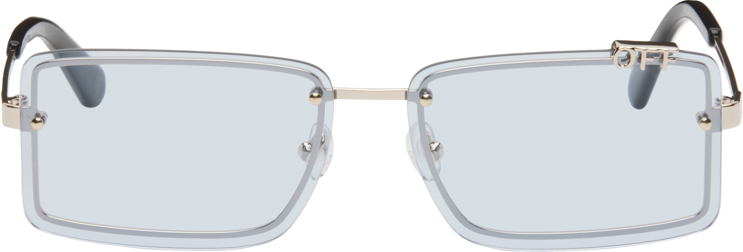 Shop Off-white Gold Tampa Sunglasses In Gold/light Blue