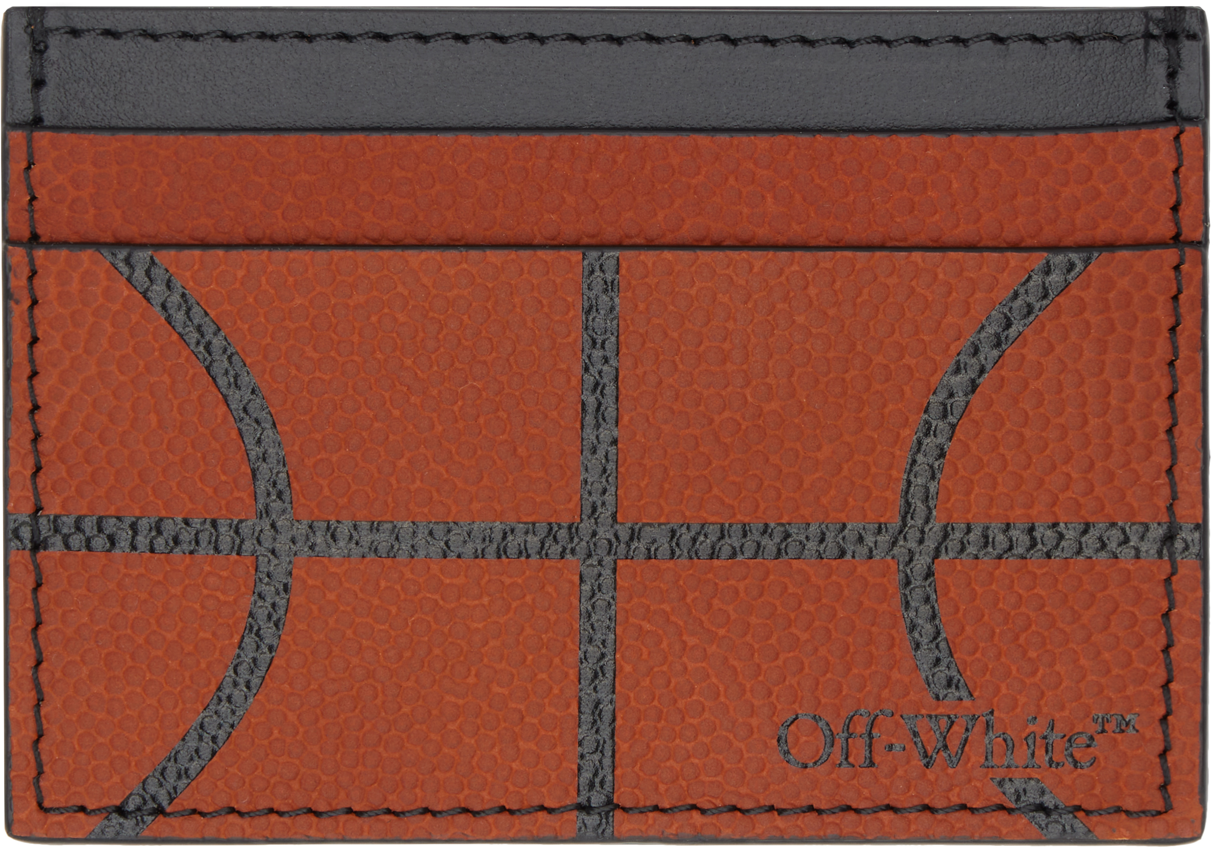 Off-white Orange Basket Black Card Holder In Brown