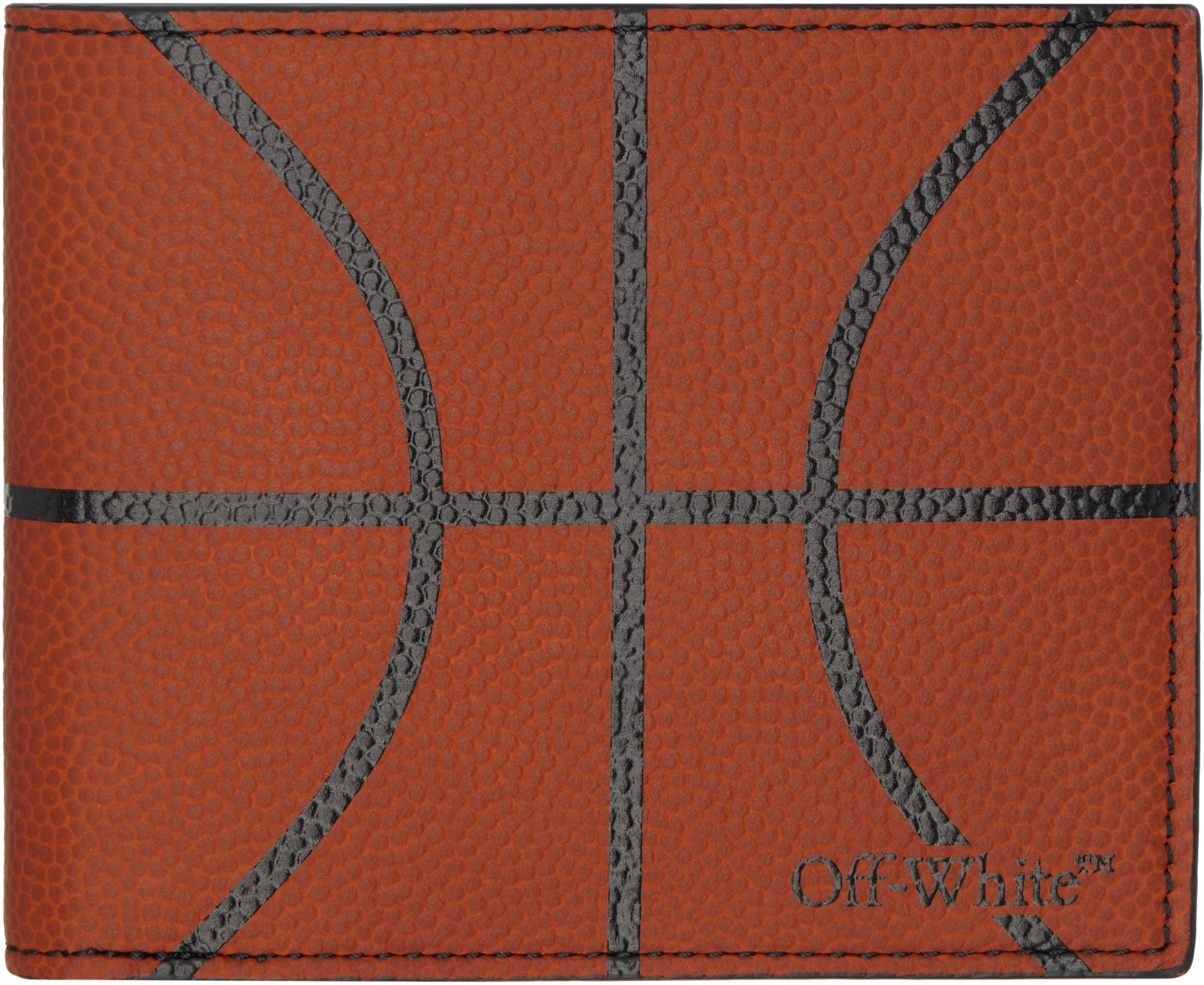 Off-white Orange Basket Bifold Wallet In Brown