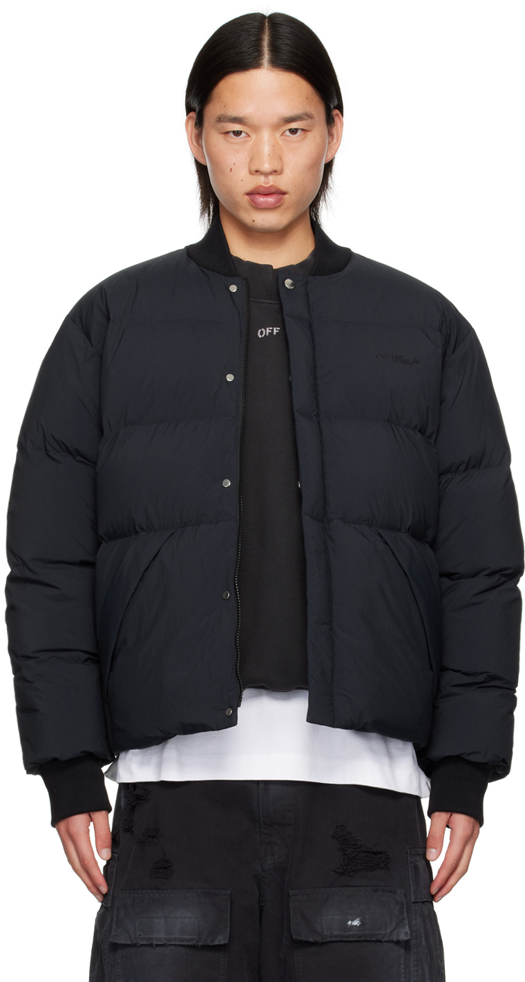 Shop Off-white Black Arrow Down Jacket In Black Black