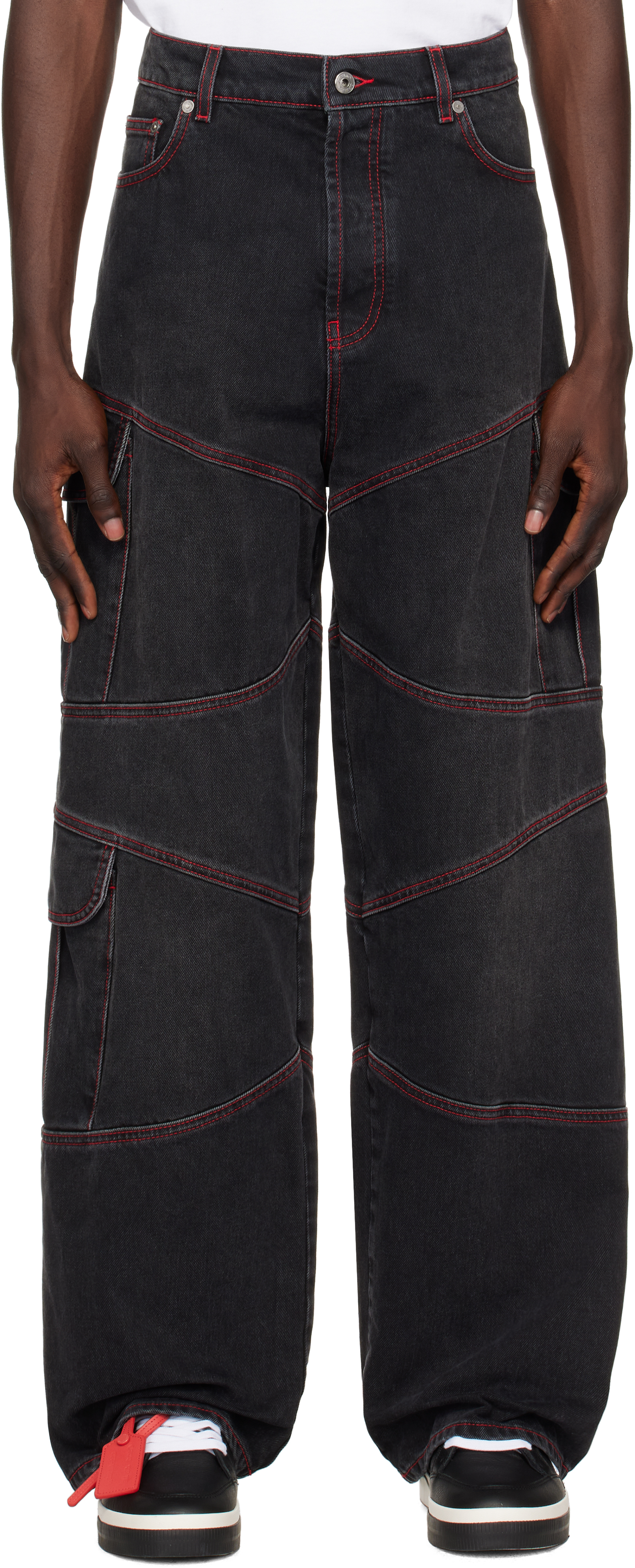 Black Script Samurai Straight Jeans