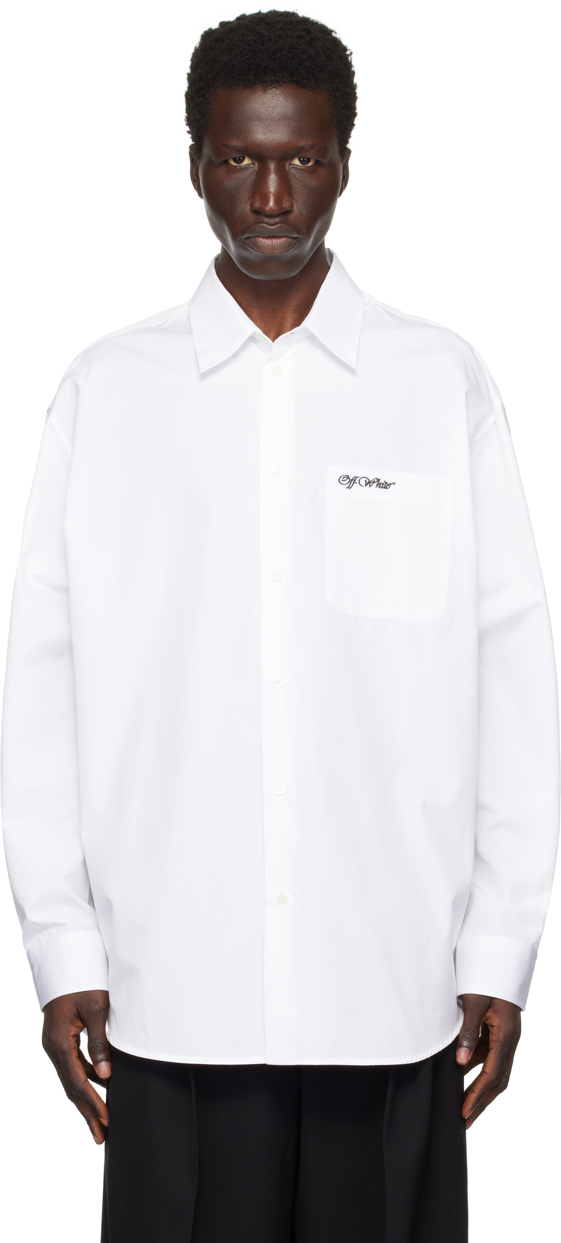 White Popeline Oversized Shirt