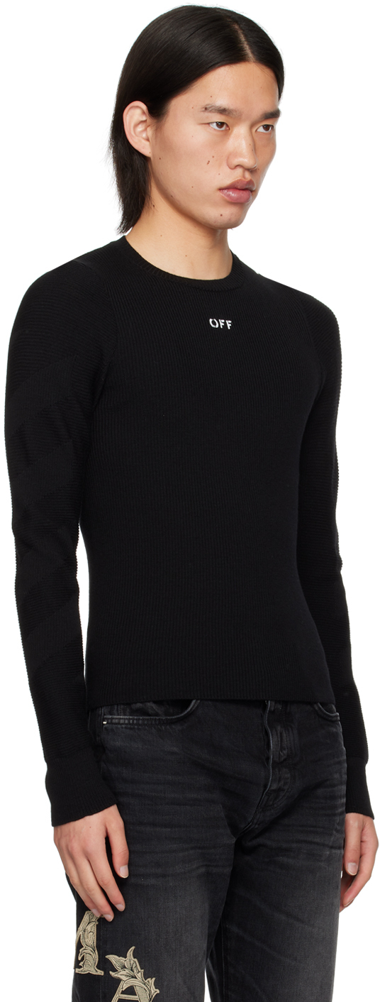 Off-white Black Diags Sweater In Black Black