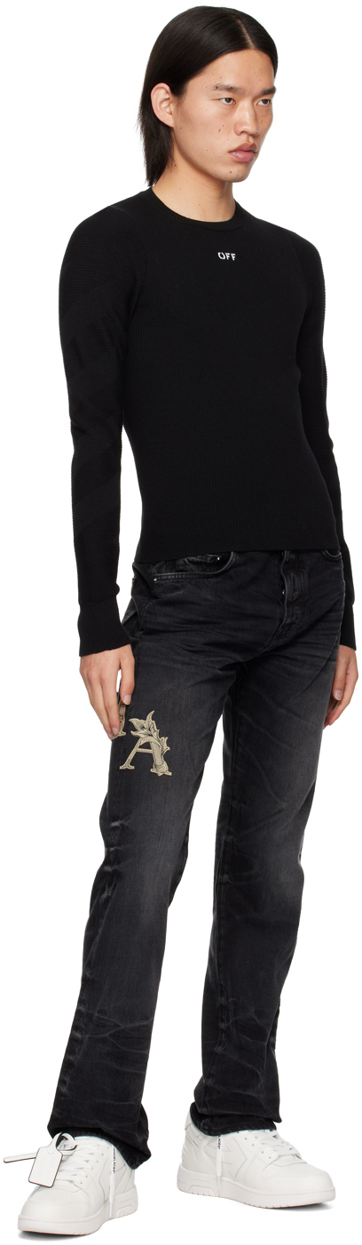 Off-white Black Diags Sweater In Black Black