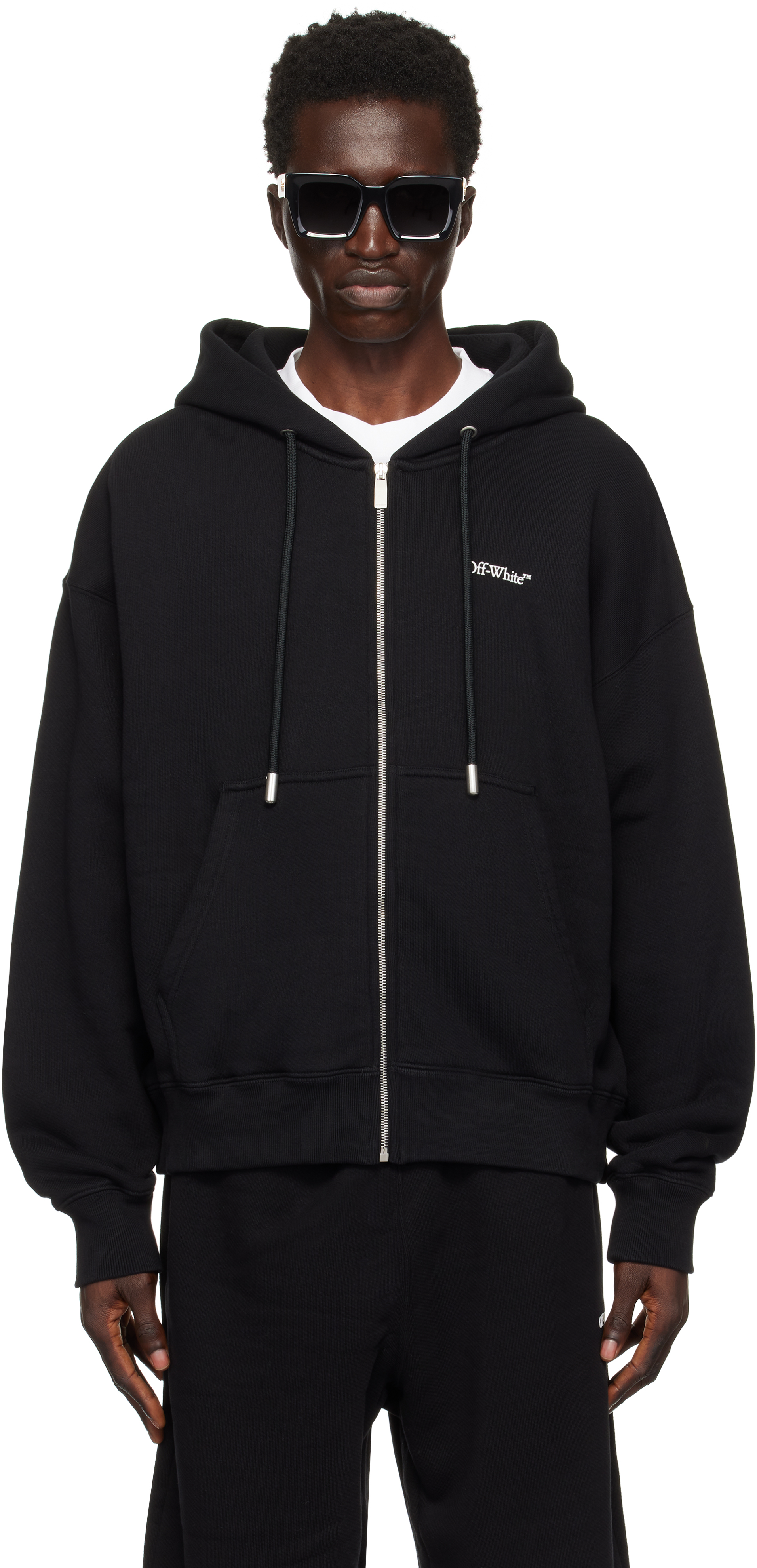 Black Windy Arrow Zip Skate Hoodie