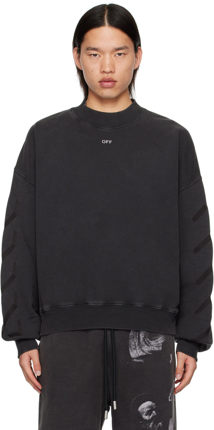 Shop Off-white Black S.matthew Over Sweatshirt In Black Grey