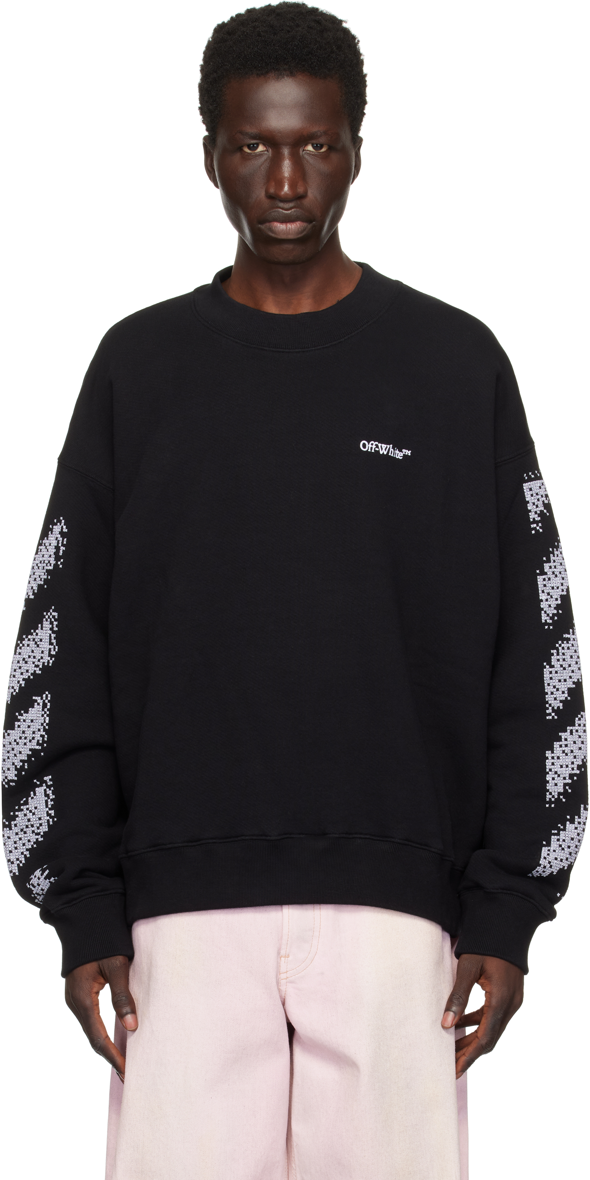 Black Pixel Diag Skate Sweatshirt