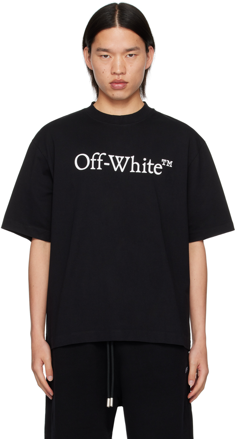 Shop Off-white Black Big Bookish Skate T-shirt In Black White