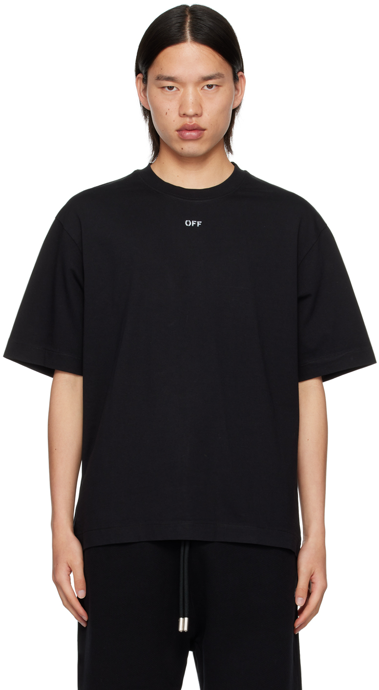 Shop Off-white Black Off Stamp Skate T-shirt In Black White