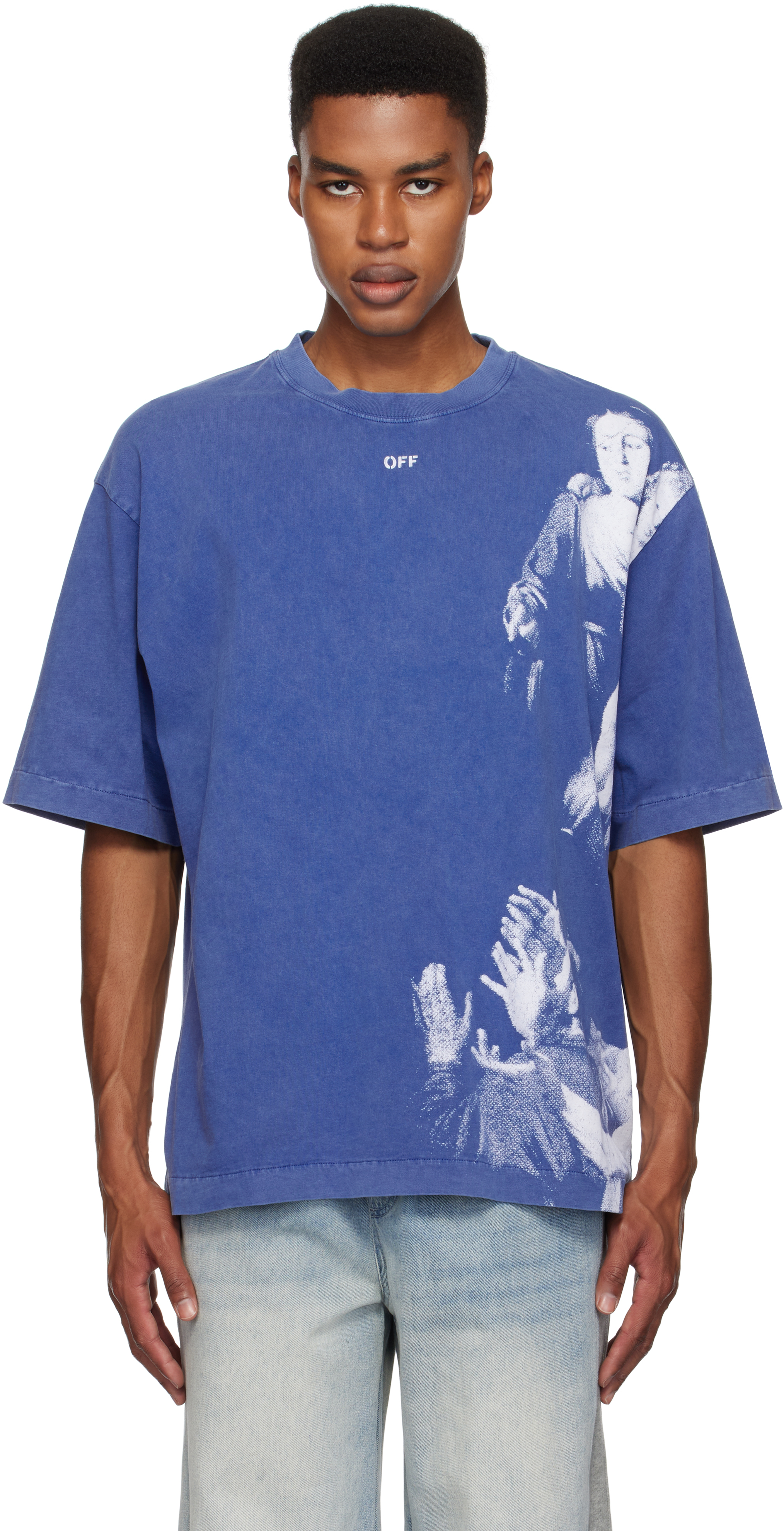 Blue Blurred Mary Skate T-shirt