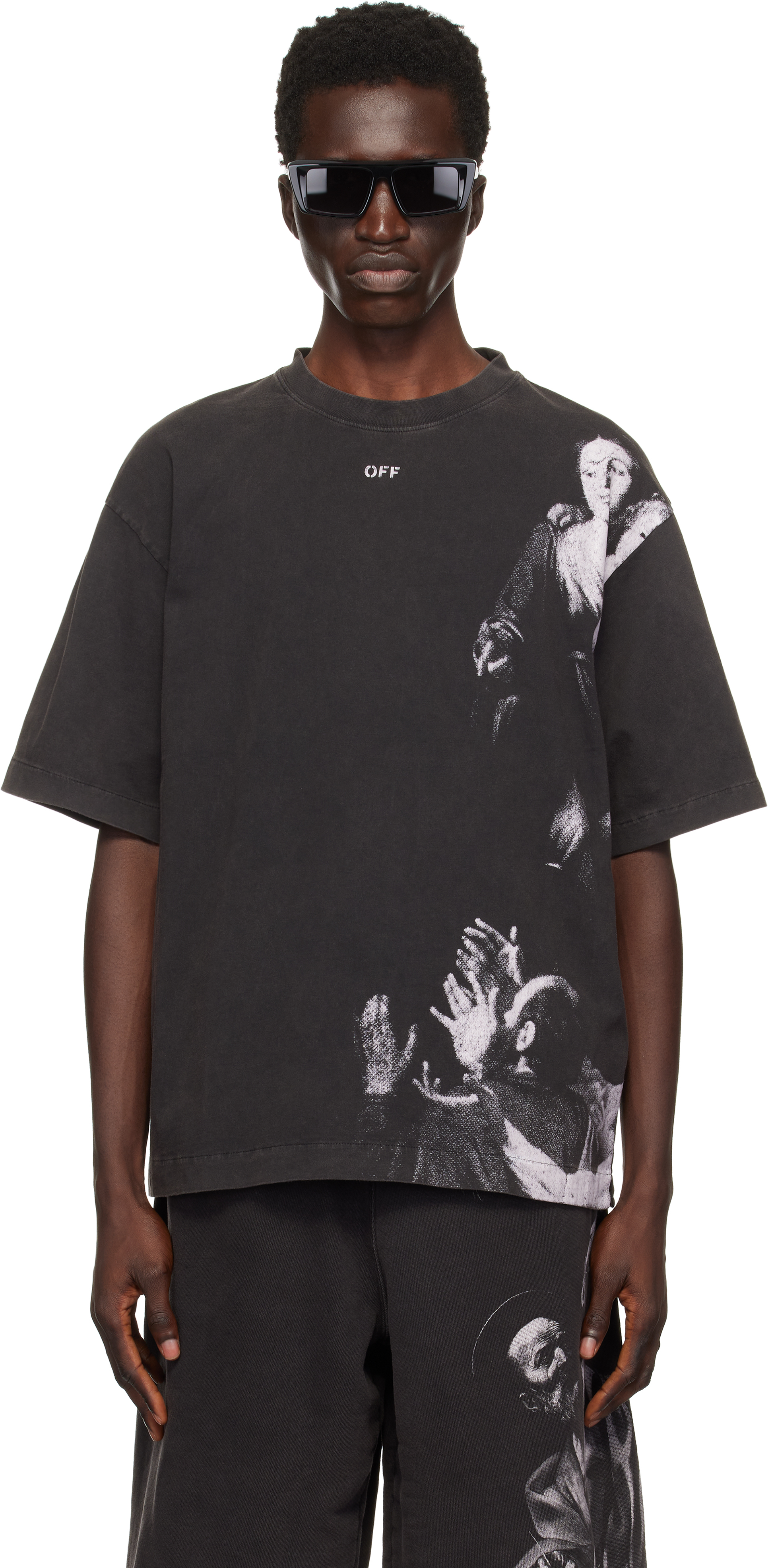 Black Blurred Mary Skate T-shirt