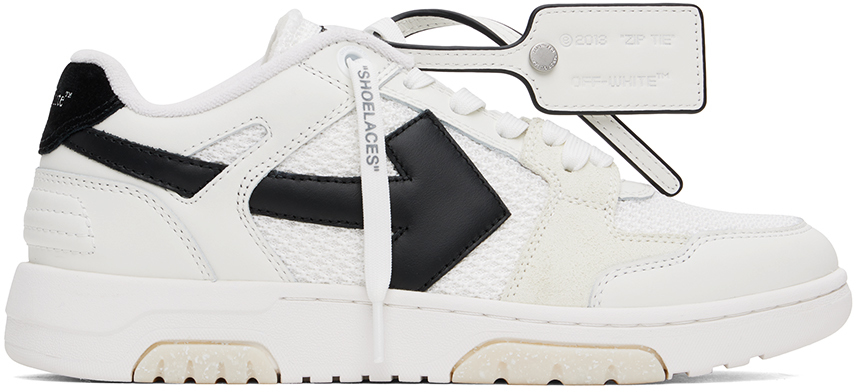 Shop Off-white White & Black Slim Out Of Office Sneakers In White Black