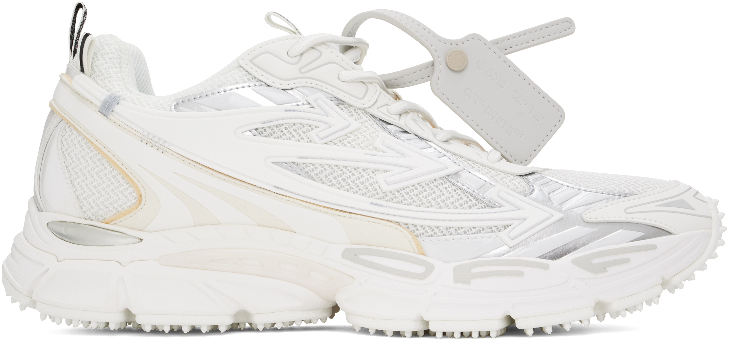 Shop Off-white White & Silver Be Right Back Sneakers In White - White