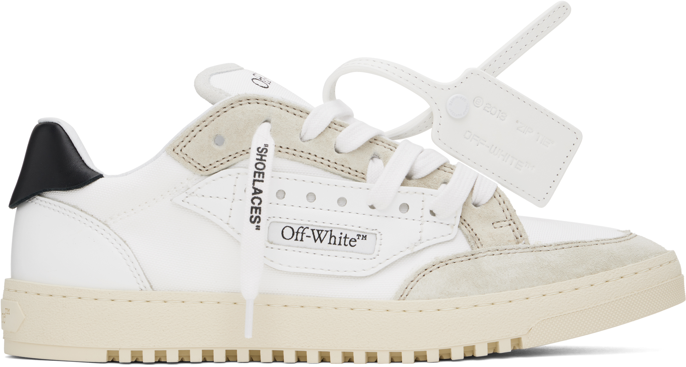 White & Gray 5.0 Sneakers by Off-White on Sale