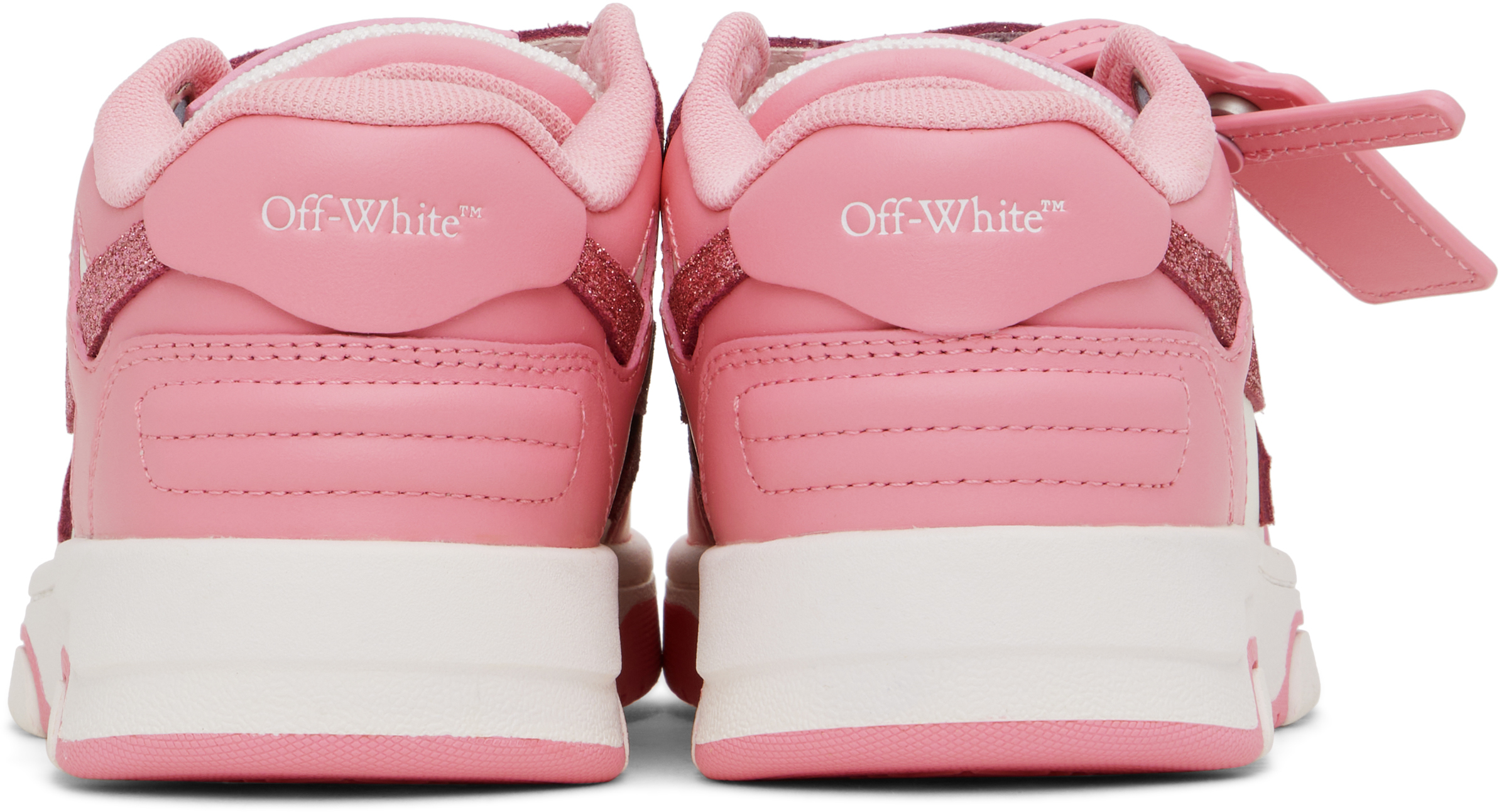 Off-white Kids White & Pink Out Of Office Straps Sneakers In White - Pink