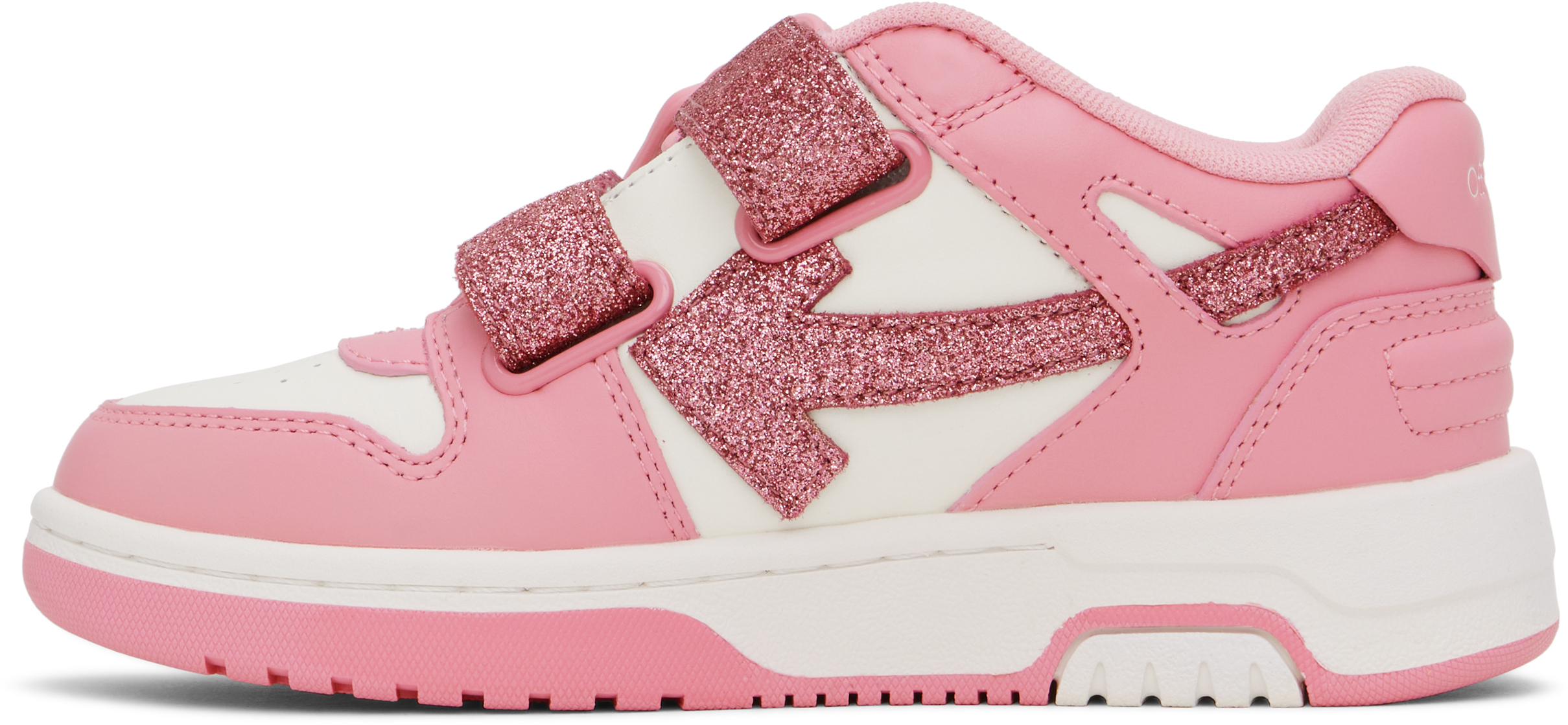 Off-white Kids White & Pink Out Of Office Straps Sneakers In White - Pink
