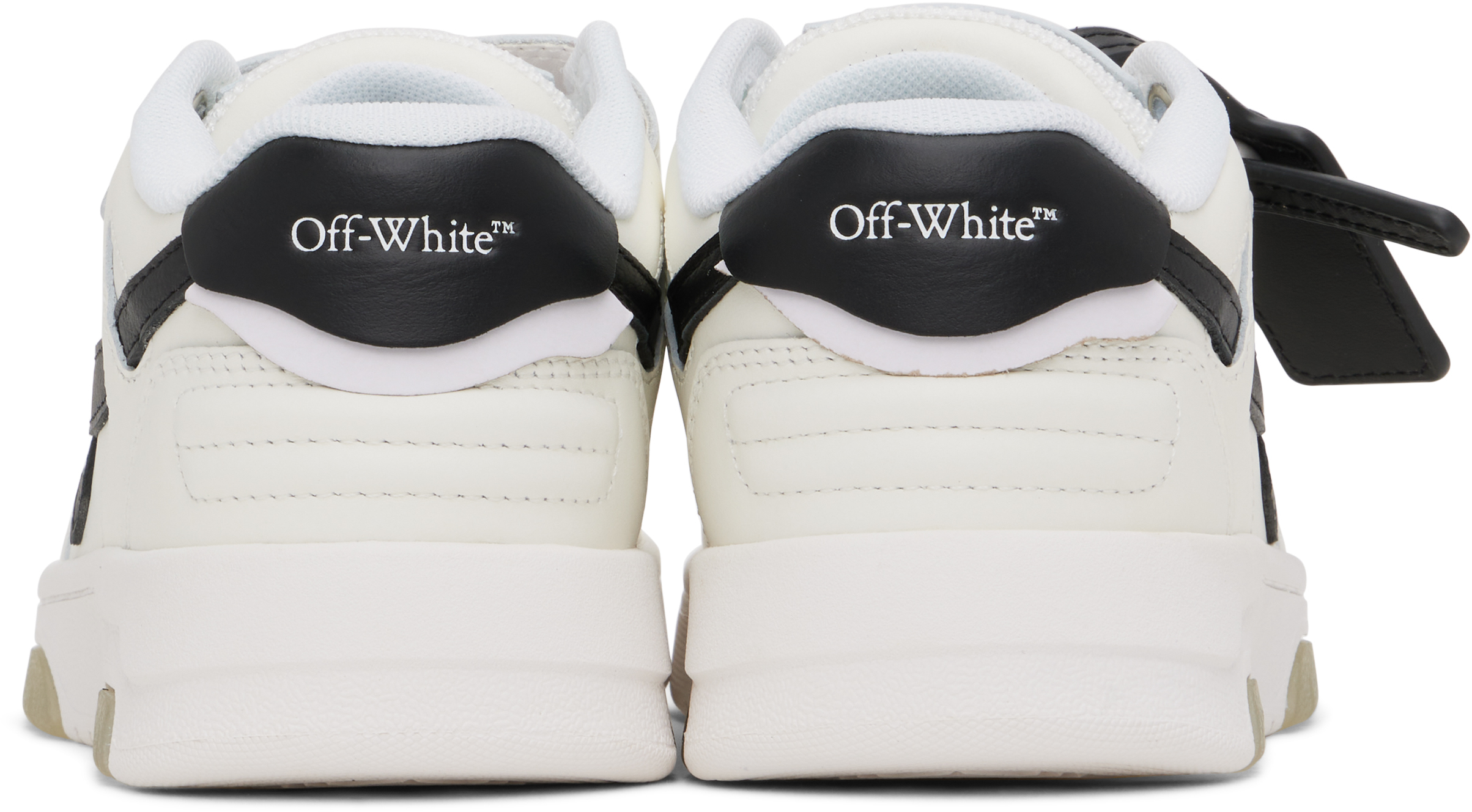 Off-white Kids Leather Out Of Office Straps Trainers In White - Black