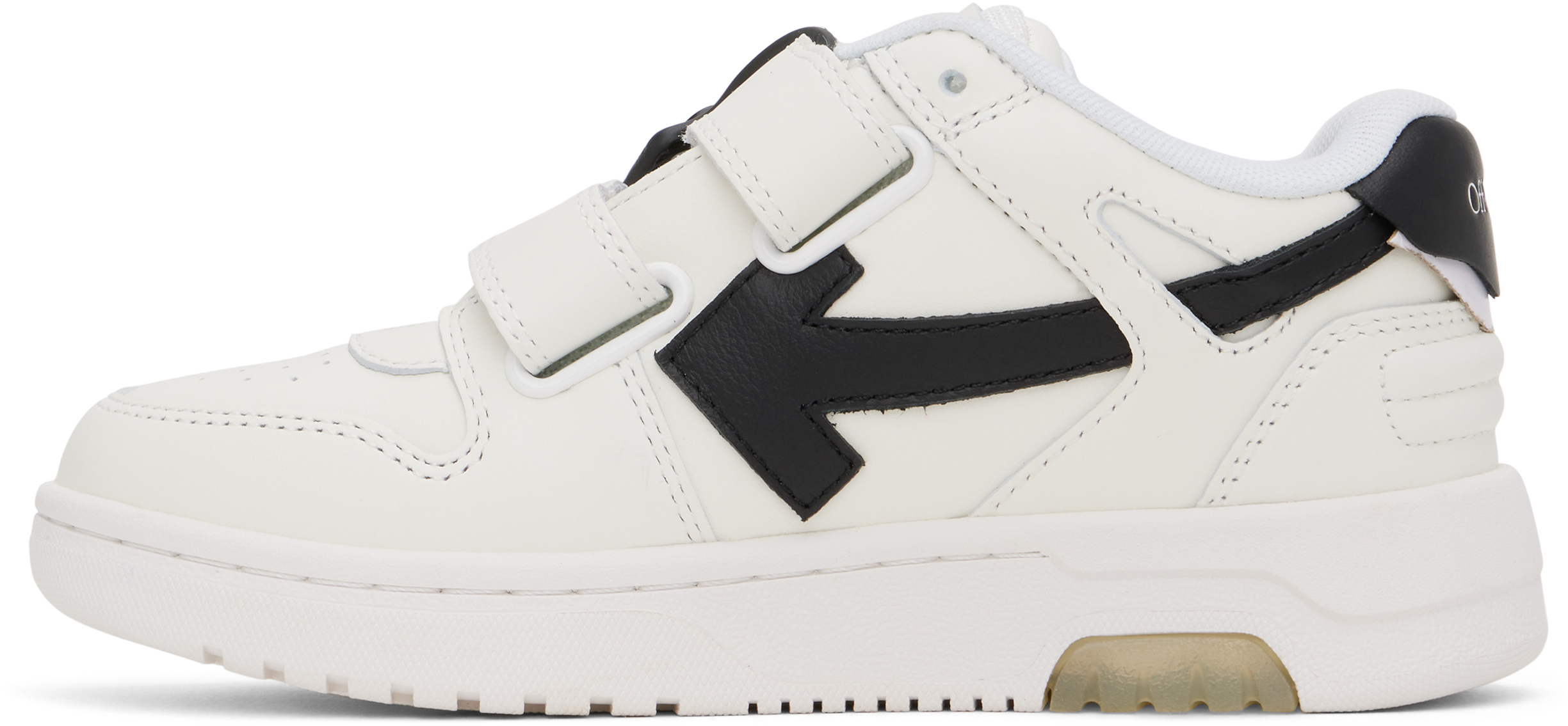 Off-white Kids Leather Out Of Office Straps Trainers In White - Black