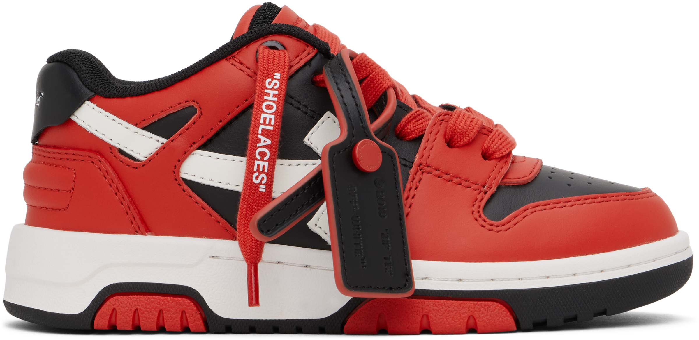 OFF-WHITE KIDS RED & BLACK OUT OF OFFICE trainers