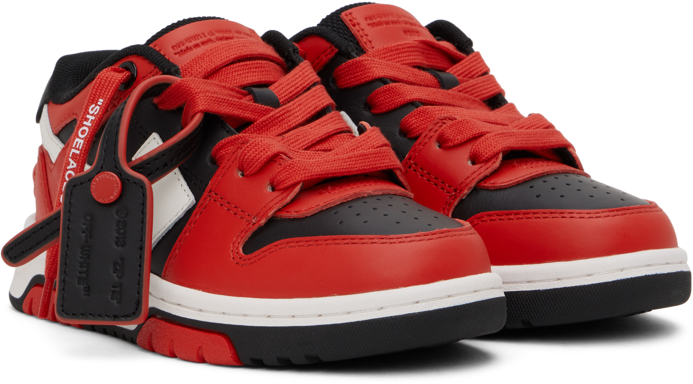 Off-white Logo Sneakers In Black/red