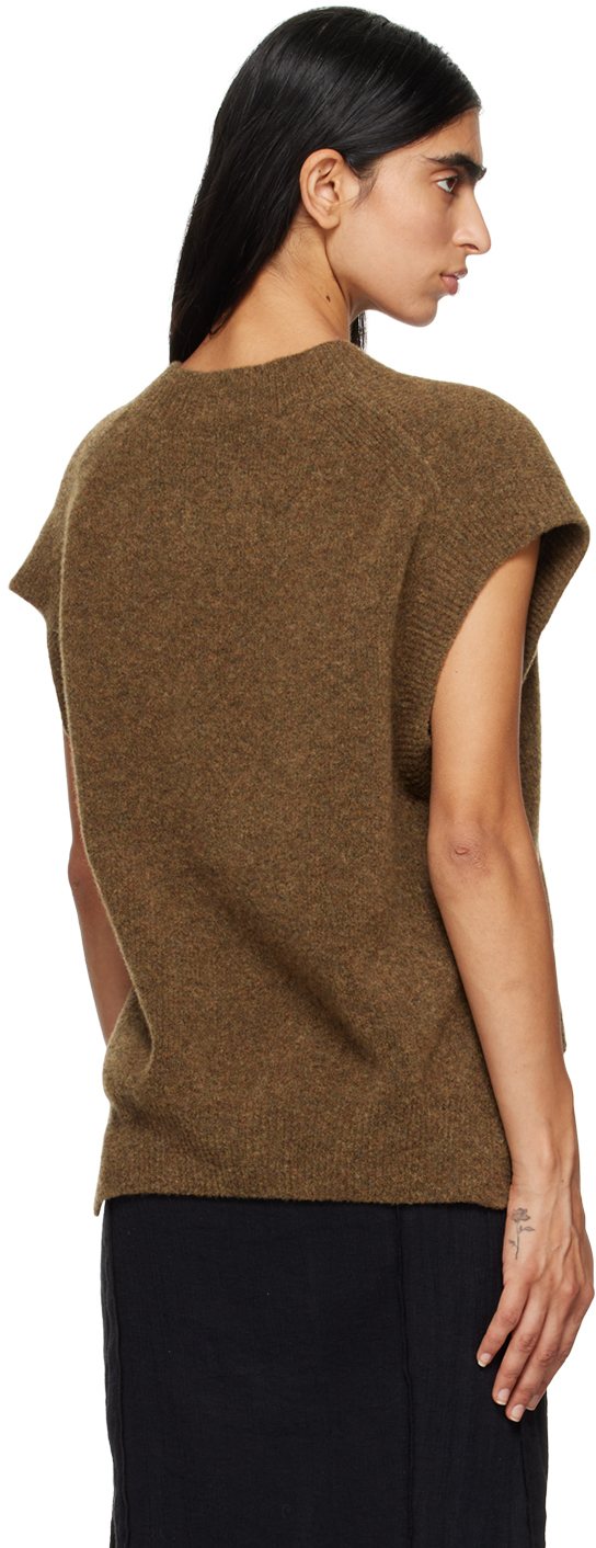 Studio Nicholson Brown Poros Vest In Nutmeg