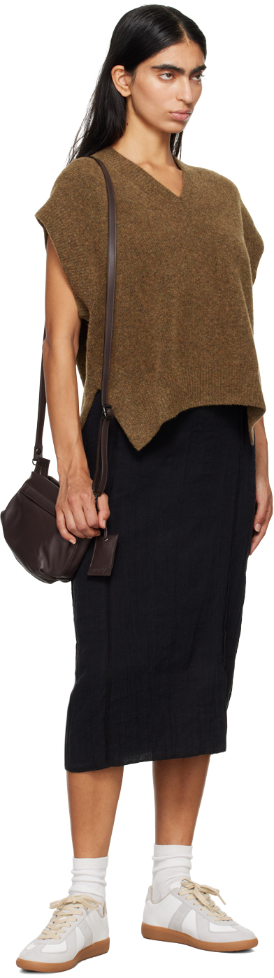 Studio Nicholson Brown Poros Vest In Nutmeg