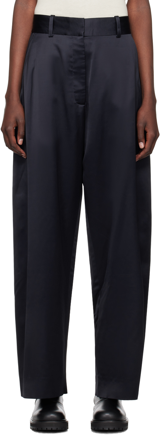 Shop Studio Nicholson Black Myers Trousers In Black Ink