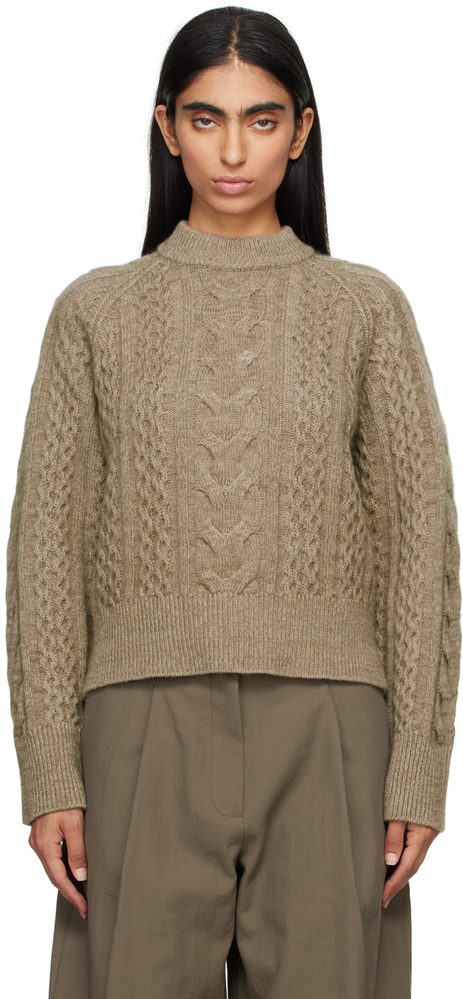 Shop Studio Nicholson Beige Molve Sweater In Oatmeal