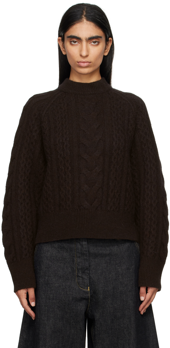 Shop Studio Nicholson Brown Molve Sweater In Espresso