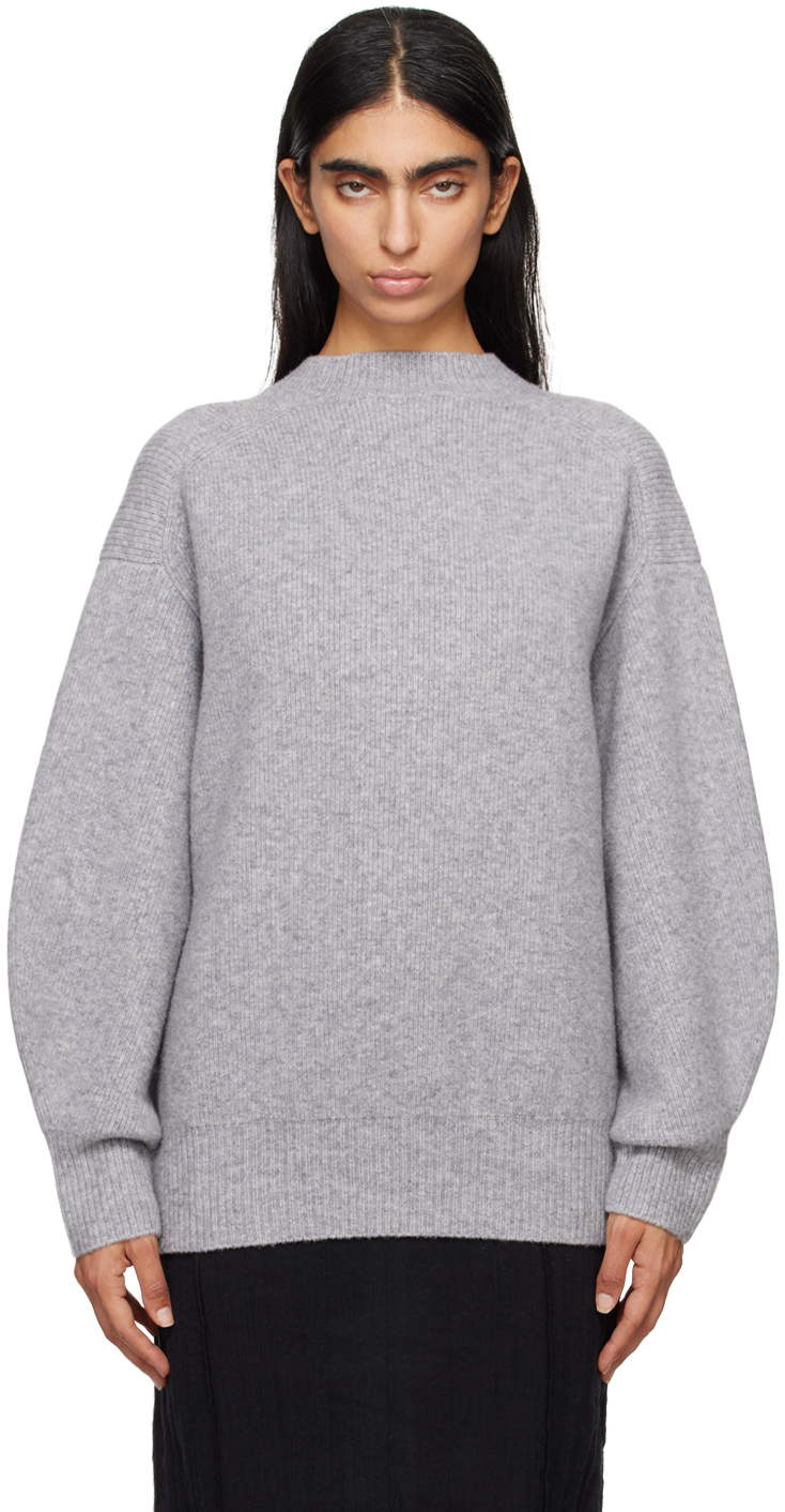 Shop Studio Nicholson Gray Sirio Sweater In Grey Melange