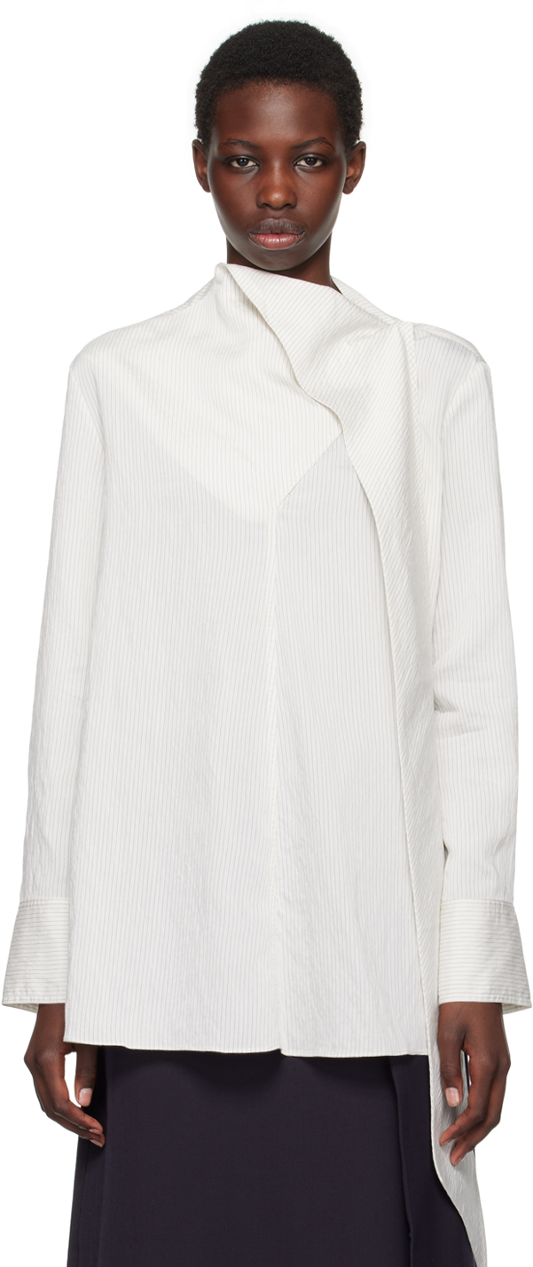 Shop Studio Nicholson White Utah Blouse In Black/white