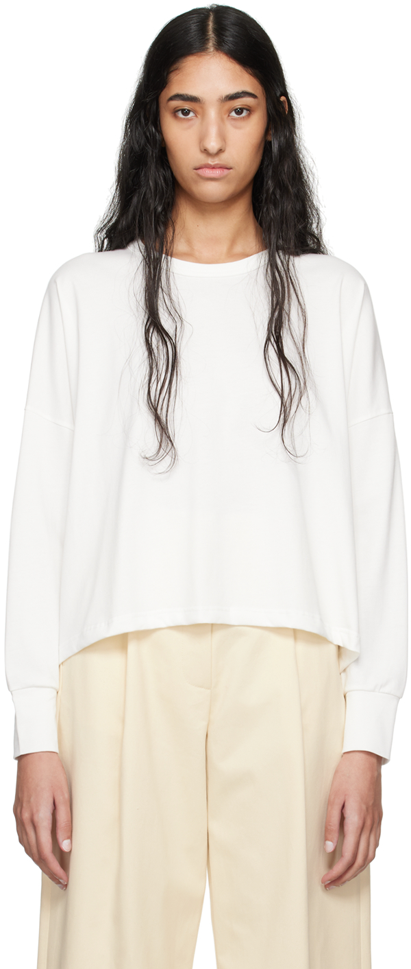 Shop Studio Nicholson White Loop Long Sleeve T-shirt In Optic White