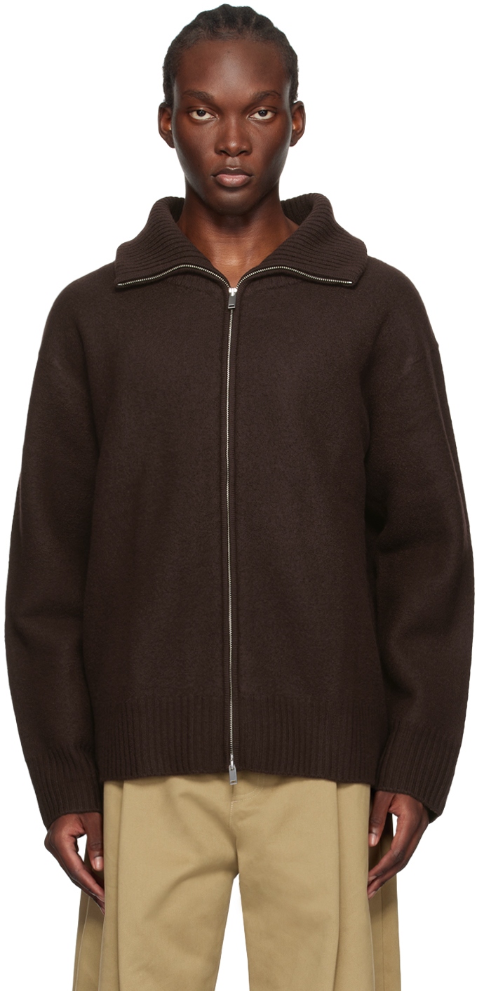 Shop Studio Nicholson Brown Iwaki Sweater In Espresso Brown