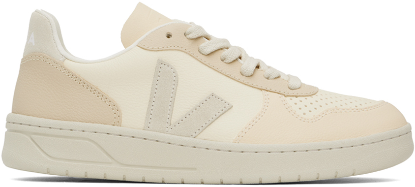 Shop Veja Beige V-10 Sneakers In Multic Cshw Prre