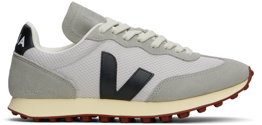 Veja Rio Branco Leather-trimmed Suede And Mesh Sneakers In Light-grey_black