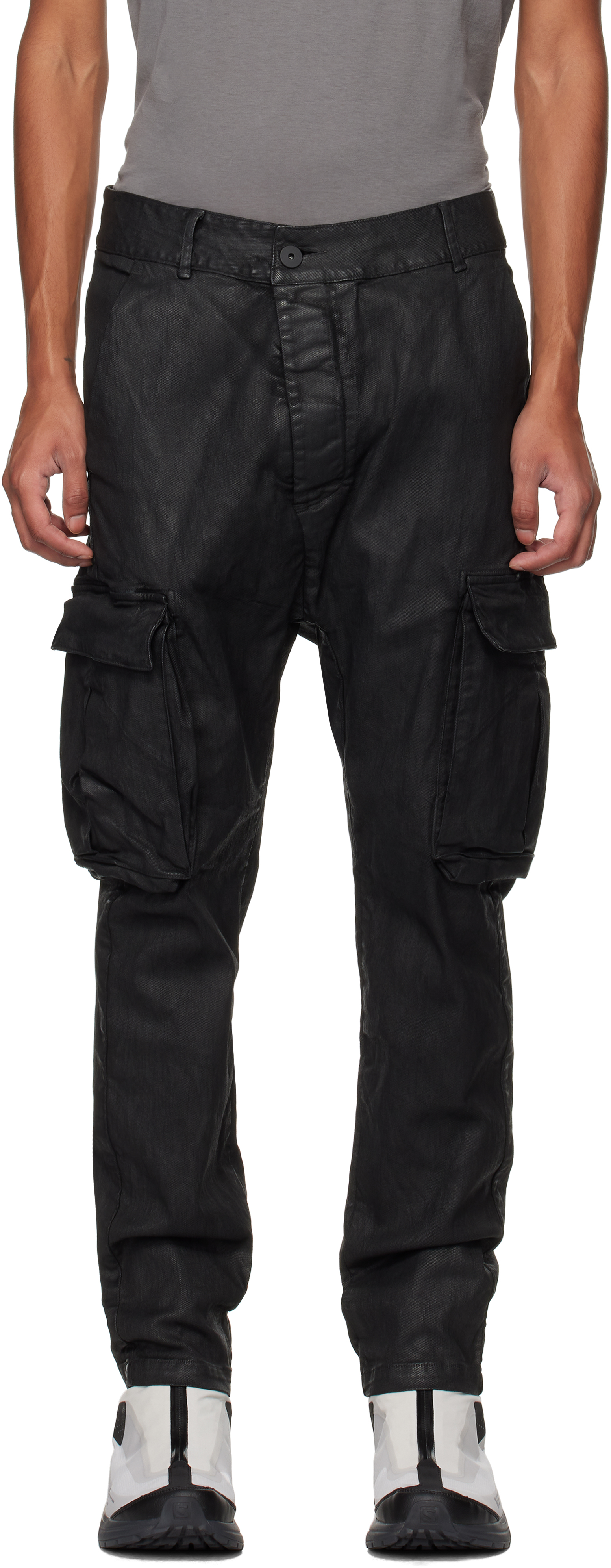 Black P21B Denim Cargo Pants