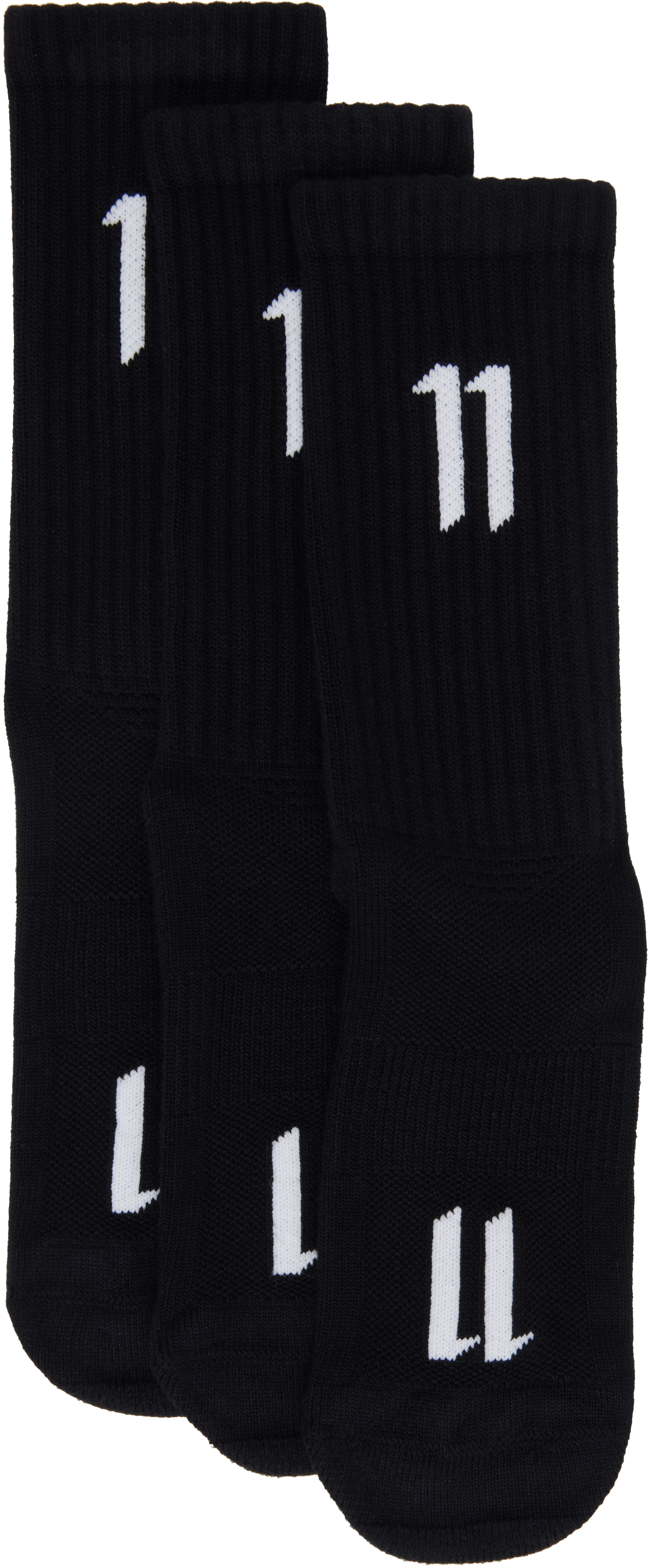 Three-Pack Black 11 Logo Socks