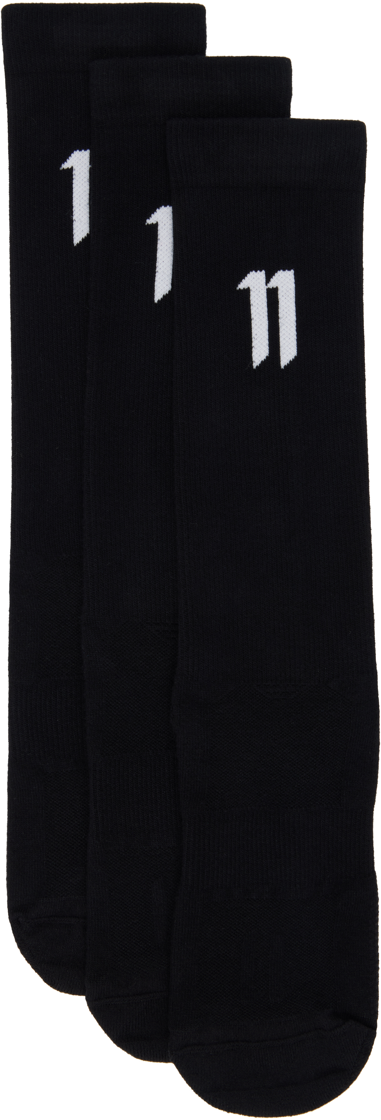 Shop 11 By Boris Bidjan Saberi Three-pack Black 11 Logo Socks