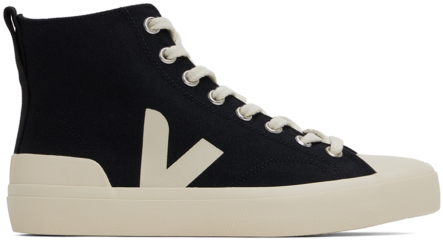 Shop Veja Black & Off-white Wata Ii Canvas Sneakers In Black_pierre