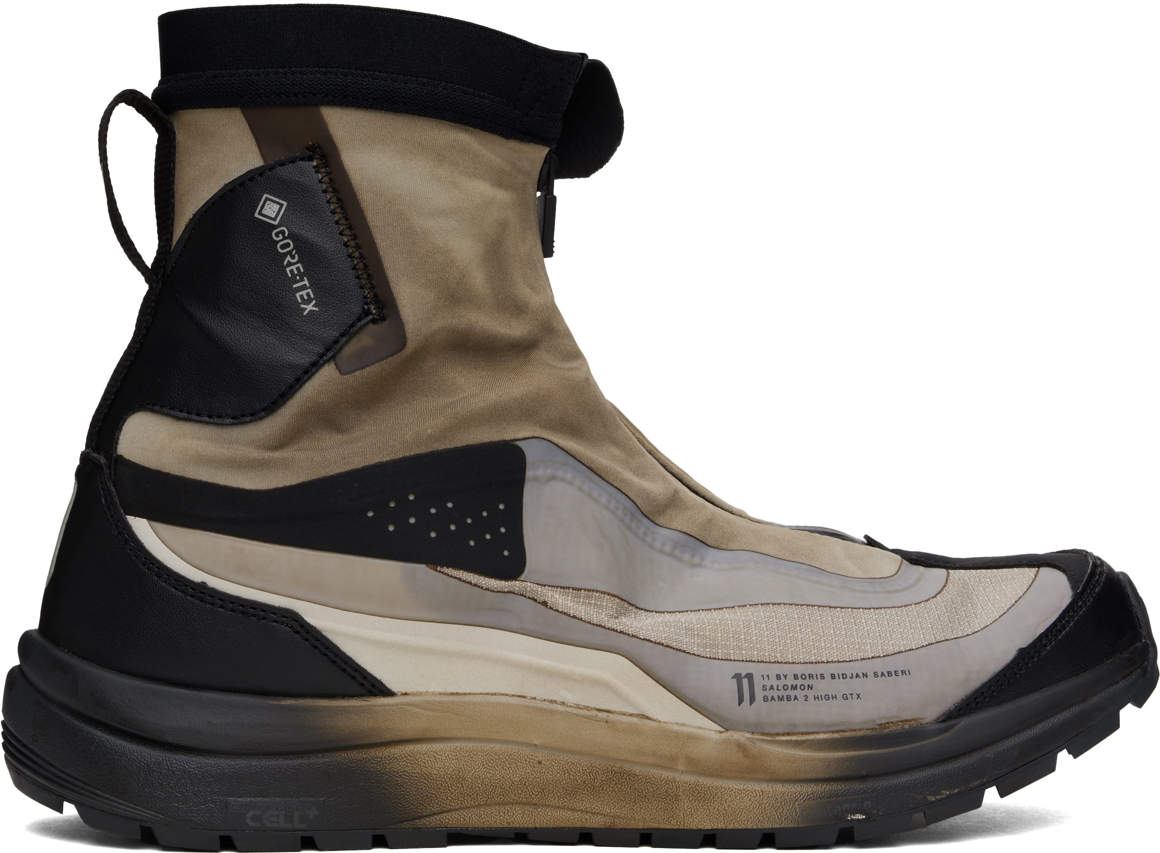 Shop 11 By Boris Bidjan Saberi Black & Khaki Salomon Edition Bamba 2 High Gtx V2 Sneakers In Gum