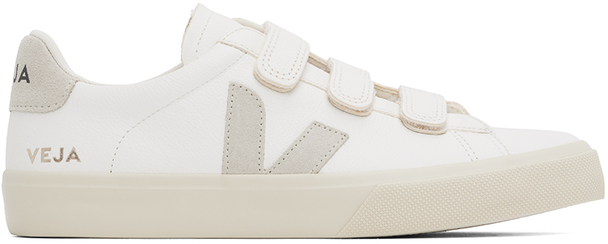 White & Gray Recife Leather Sneakers