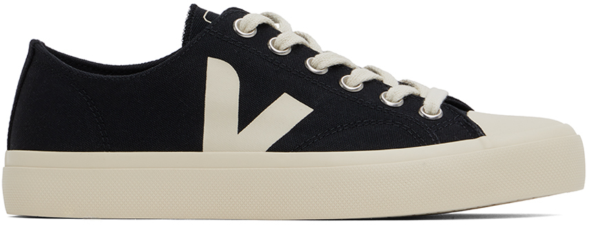 Shop Veja Black & Off-white Wata Ii Low Canvas Sneakers In Black_pierre