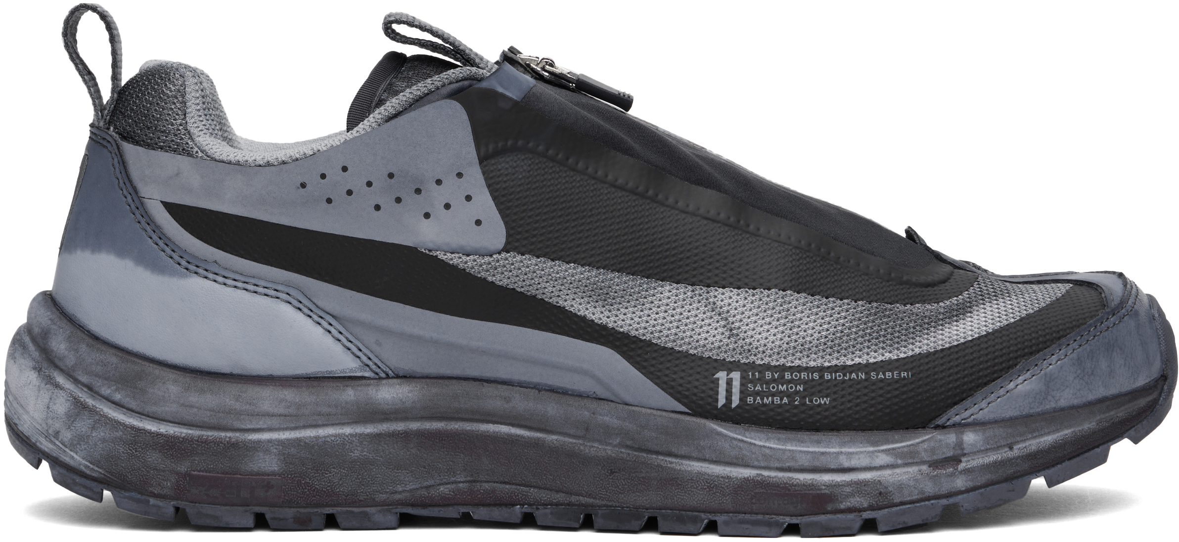 Shop 11 By Boris Bidjan Saberi Black & Gray Salomon Edition Bamba 2 Low V2 Sneakers In Black Dye